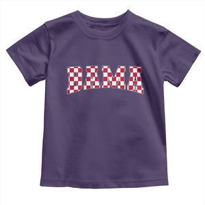 Vintage Bama Toddler T Shirt Retro Checkered Varsity Alabama Lover AL State TS10 Purple Print Your Wear