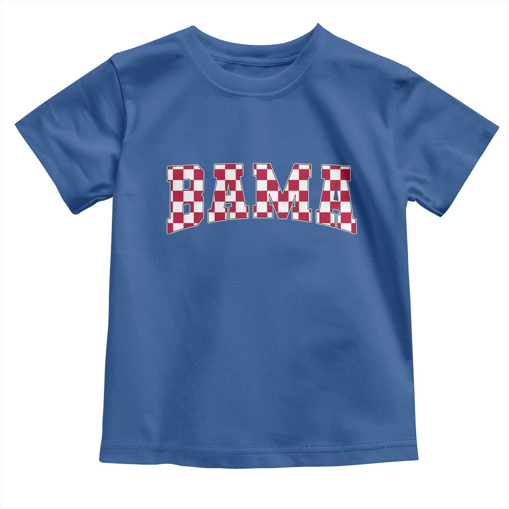 Vintage Bama Toddler T Shirt Retro Checkered Varsity Alabama Lover AL State TS10 Royal Blue Print Your Wear