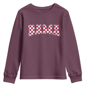 Vintage Bama Youth Sweatshirt Retro Checkered Varsity Alabama Lover AL State TS10 Maroon Print Your Wear