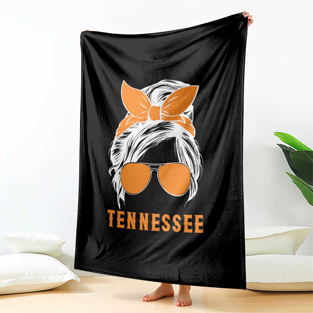 Tennessee Fan Throw Blanket Volunteers College Football Lover Game Day Messy Bun TS10 Print Your Wear