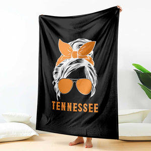 Tennessee Fan Throw Blanket Volunteers College Football Lover Game Day Messy Bun TS10 Print Your Wear