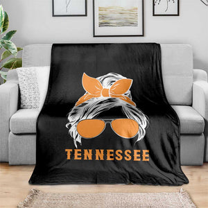 Tennessee Fan Throw Blanket Volunteers College Football Lover Game Day Messy Bun TS10 Print Your Wear