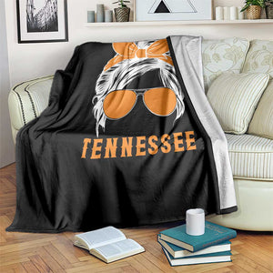 Tennessee Fan Throw Blanket Volunteers College Football Lover Game Day Messy Bun TS10 Print Your Wear