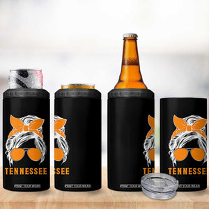 Tennessee Fan 4 in 1 Can Cooler Tumbler Volunteers College Football Lover Game Day Messy Bun TS10 Print Your Wear