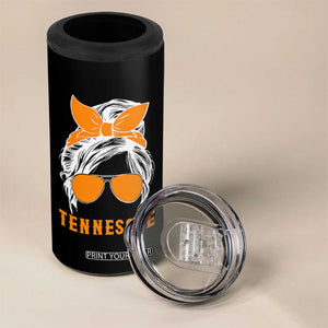 Tennessee Fan 4 in 1 Can Cooler Tumbler Volunteers College Football Lover Game Day Messy Bun TS10 Print Your Wear
