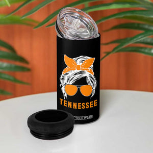 Tennessee Fan 4 in 1 Can Cooler Tumbler Volunteers College Football Lover Game Day Messy Bun TS10 Print Your Wear