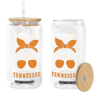 Tennessee Fan Glass Can Volunteers College Football Lover Game Day Messy Bun TS10 Print Your Wear