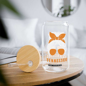 Tennessee Fan Glass Can Volunteers College Football Lover Game Day Messy Bun TS10 Print Your Wear