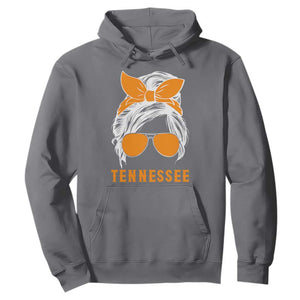 Tennessee Fan Hoodie Volunteers College Football Lover Game Day Messy Bun TS10 Charcoal Print Your Wear
