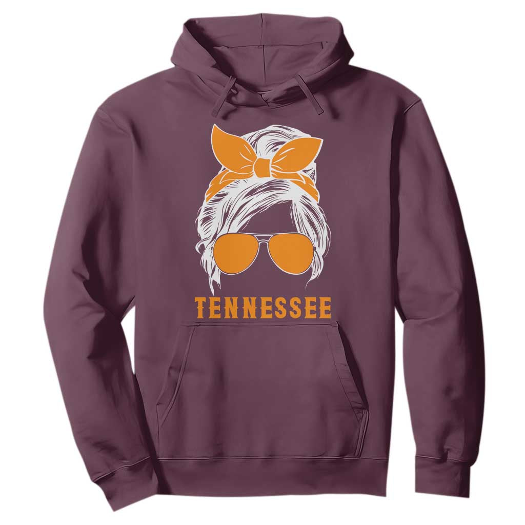Tennessee Fan Hoodie Volunteers College Football Lover Game Day Messy Bun TS10 Maroon Print Your Wear