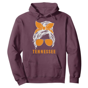 Tennessee Fan Hoodie Volunteers College Football Lover Game Day Messy Bun TS10 Maroon Print Your Wear