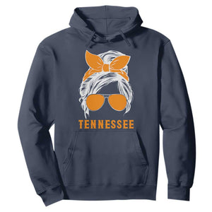 Tennessee Fan Hoodie Volunteers College Football Lover Game Day Messy Bun TS10 Navy Print Your Wear