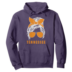 Tennessee Fan Hoodie Volunteers College Football Lover Game Day Messy Bun TS10 Purple Print Your Wear