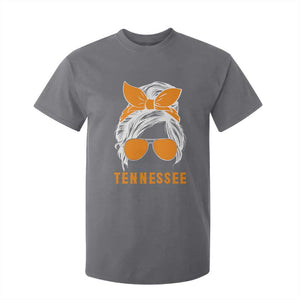 Tennessee Fan T Shirt For Kid Volunteers College Football Lover Game Day Messy Bun TS10 Charcoal Print Your Wear