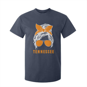 Tennessee Fan T Shirt For Kid Volunteers College Football Lover Game Day Messy Bun TS10 Navy Print Your Wear
