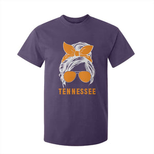 Tennessee Fan T Shirt For Kid Volunteers College Football Lover Game Day Messy Bun TS10 Purple Print Your Wear