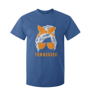 Tennessee Fan T Shirt For Kid Volunteers College Football Lover Game Day Messy Bun TS10 Royal Blue Print Your Wear