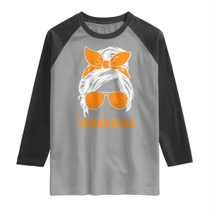 Tennessee Fan Raglan Shirt Volunteers College Football Lover Game Day Messy Bun TS10 Sport Gray Black Print Your Wear
