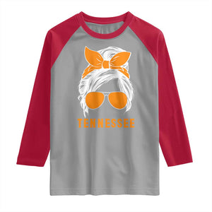 Tennessee Fan Raglan Shirt Volunteers College Football Lover Game Day Messy Bun TS10 Sport Gray Red Print Your Wear