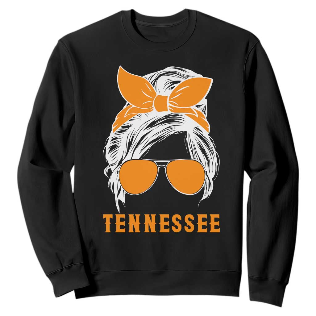 Tennessee Fan Sweatshirt Volunteers College Football Lover Game Day Messy Bun TS10 Black Print Your Wear