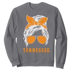 Tennessee Fan Sweatshirt Volunteers College Football Lover Game Day Messy Bun TS10 Charcoal Print Your Wear