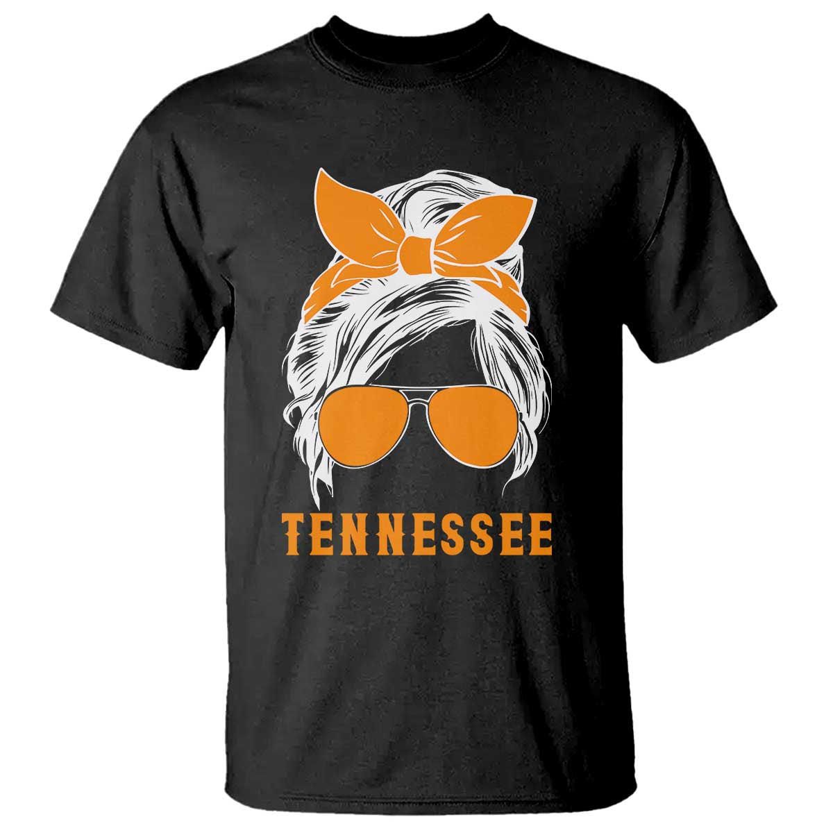 Tennessee Fan T Shirt Volunteers College Football Lover Game Day Messy Bun TS10 Black Print Your Wear