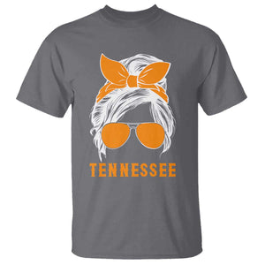 Tennessee Fan T Shirt Volunteers College Football Lover Game Day Messy Bun TS10 Charcoal Print Your Wear