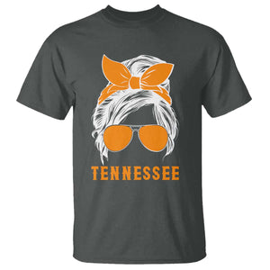 Tennessee Fan T Shirt Volunteers College Football Lover Game Day Messy Bun TS10 Dark Heather Print Your Wear