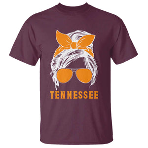 Tennessee Fan T Shirt Volunteers College Football Lover Game Day Messy Bun TS10 Maroon Print Your Wear