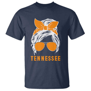 Tennessee Fan T Shirt Volunteers College Football Lover Game Day Messy Bun TS10 Navy Print Your Wear