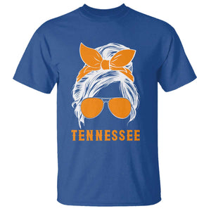 Tennessee Fan T Shirt Volunteers College Football Lover Game Day Messy Bun TS10 Royal Blue Print Your Wear