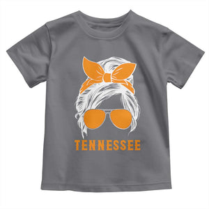 Tennessee Fan Toddler T Shirt Volunteers College Football Lover Game Day Messy Bun TS10 Charcoal Print Your Wear
