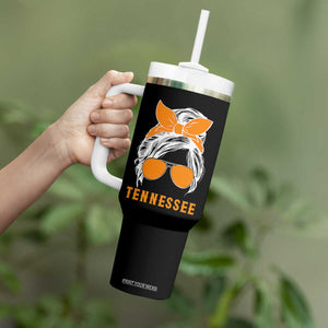 Tennessee Fan Tumbler With Handle Volunteers College Football Lover Game Day Messy Bun TS10 Print Your Wear