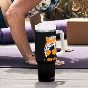 Tennessee Fan Tumbler With Handle Volunteers College Football Lover Game Day Messy Bun TS10 Print Your Wear
