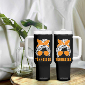 Tennessee Fan Tumbler With Handle Volunteers College Football Lover Game Day Messy Bun TS10 Print Your Wear
