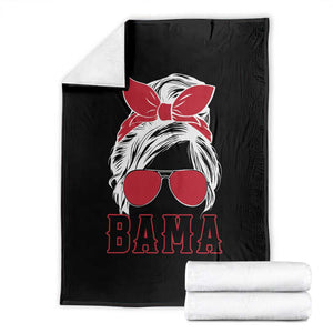 Alabama Fan Throw Blanket Bama Football Lover Game Day Messy Bun TS10 Black Print Your Wear