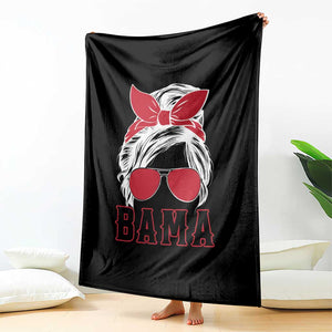 Alabama Fan Throw Blanket Bama Football Lover Game Day Messy Bun TS10 Print Your Wear