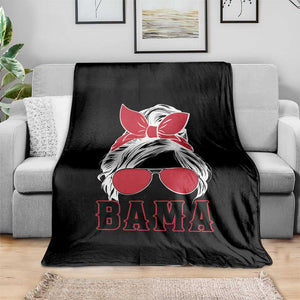 Alabama Fan Throw Blanket Bama Football Lover Game Day Messy Bun TS10 Print Your Wear