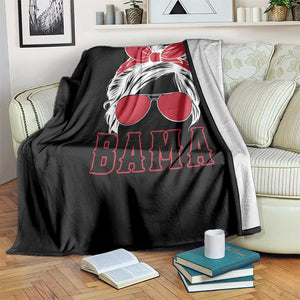 Alabama Fan Throw Blanket Bama Football Lover Game Day Messy Bun TS10 Print Your Wear