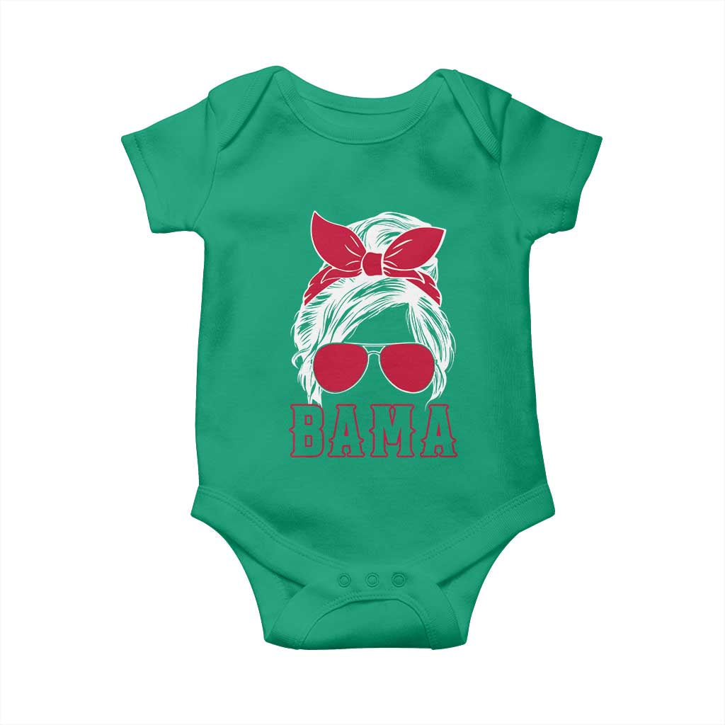 Alabama Fan Baby Onesie Bama Football Lover Game Day Messy Bun TS10 Irish Green Print Your Wear