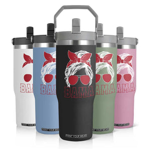 Alabama Fan Flip Straw Tumbler Bama Football Lover Game Day Messy Bun TS10 Print Your Wear