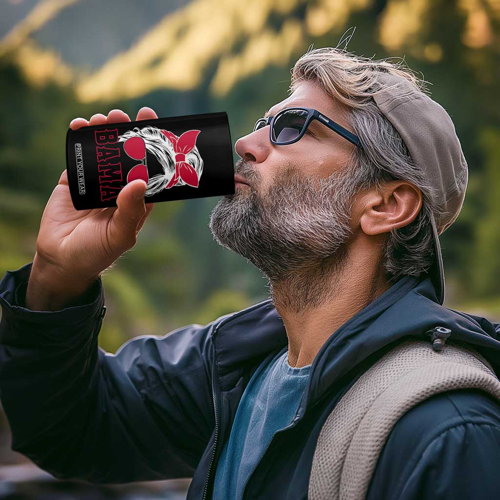 Alabama Fan 4 in 1 Can Cooler Tumbler Bama Football Lover Game Day Messy Bun TS10 Print Your Wear