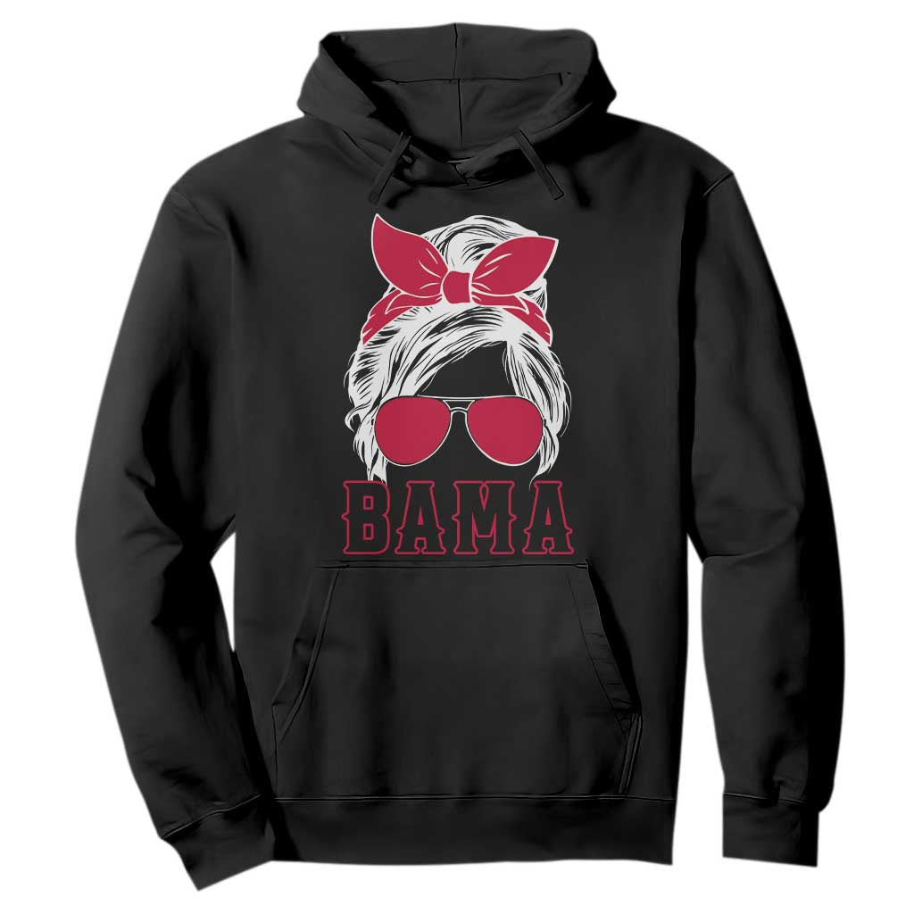 Alabama Fan Hoodie Bama Football Lover Game Day Messy Bun TS10 Black Print Your Wear