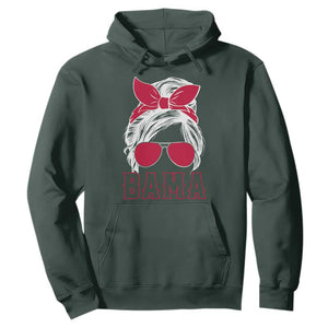 Alabama Fan Hoodie Bama Football Lover Game Day Messy Bun TS10 Dark Forest Green Print Your Wear