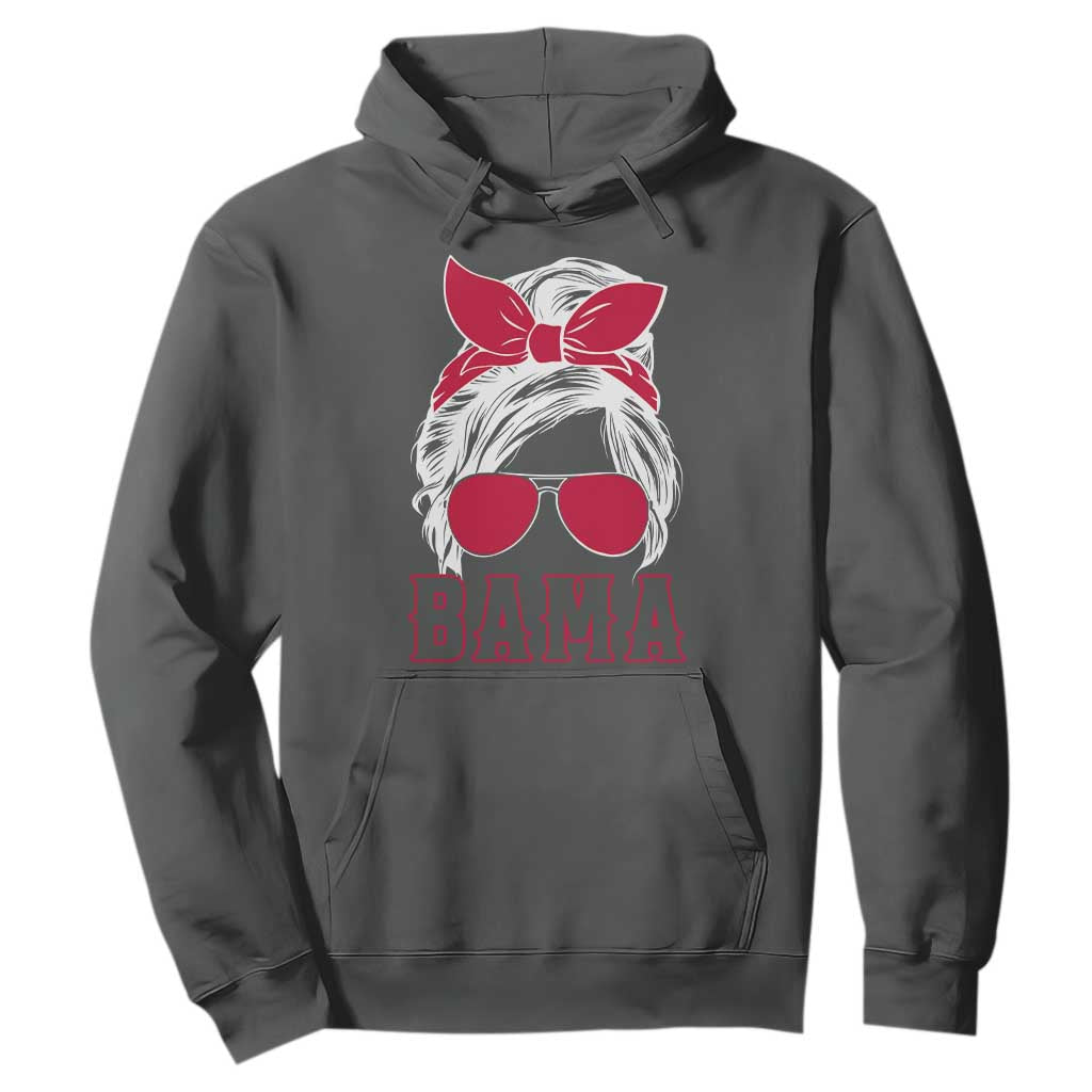 Alabama Fan Hoodie Bama Football Lover Game Day Messy Bun TS10 Dark Heather Print Your Wear