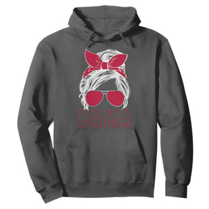 Alabama Fan Hoodie Bama Football Lover Game Day Messy Bun TS10 Dark Heather Print Your Wear