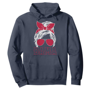 Alabama Fan Hoodie Bama Football Lover Game Day Messy Bun TS10 Navy Print Your Wear