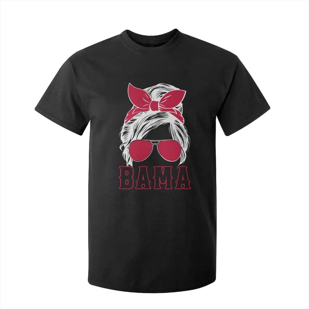 Alabama Fan T Shirt For Kid Bama Football Lover Game Day Messy Bun TS10 Black Print Your Wear