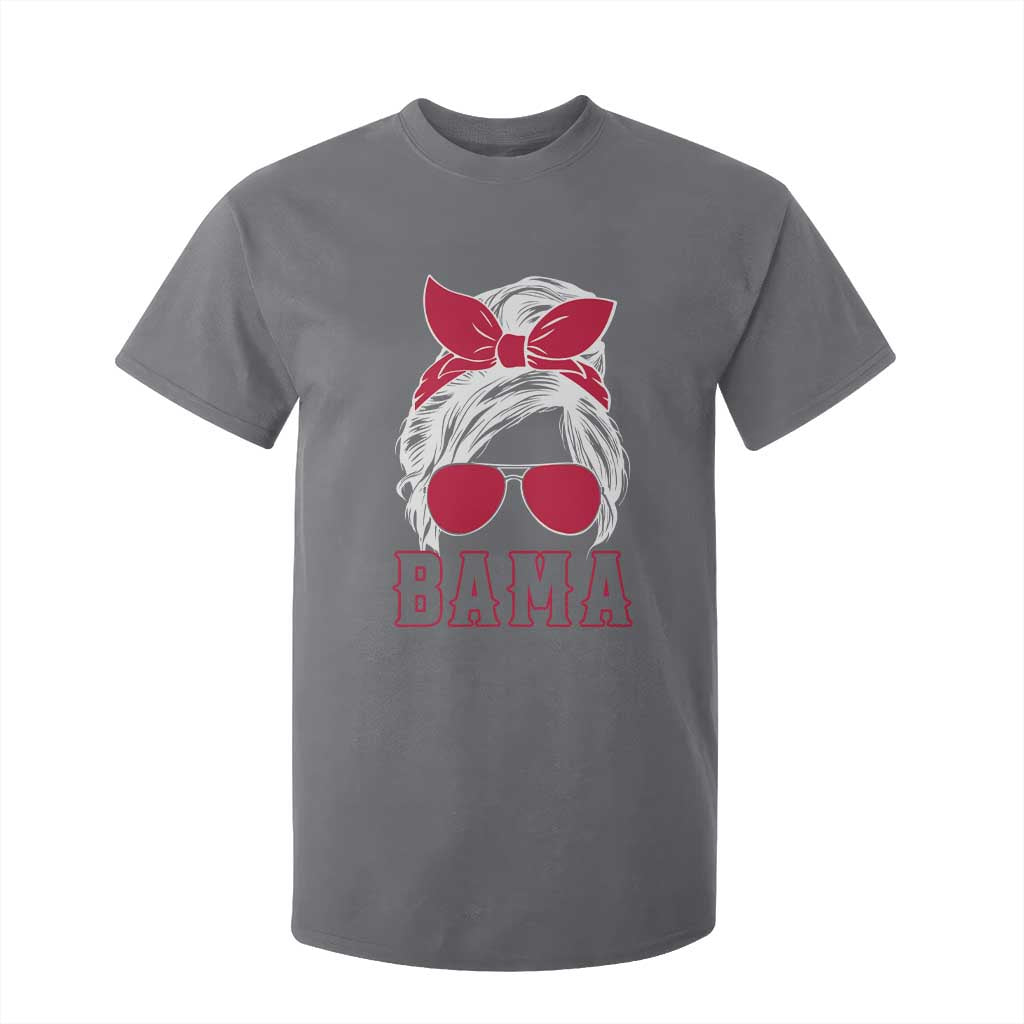 Alabama Fan T Shirt For Kid Bama Football Lover Game Day Messy Bun TS10 Charcoal Print Your Wear