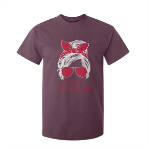 Alabama Fan T Shirt For Kid Bama Football Lover Game Day Messy Bun TS10 Maroon Print Your Wear